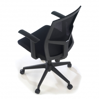 cadeira giratoria preto cadeira de escritorio malha mesh bracos fixos apoio lombar 9