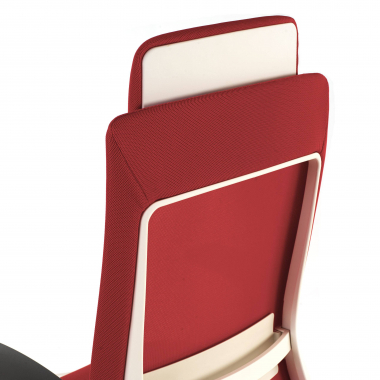 cadeira ergonomica branco vermelho estrutura branca tecido bracos regulaveis 3d 10