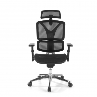 cadeira ergonomica preto focus malha mesh bracos regulaveis 3d apoio lombar 5