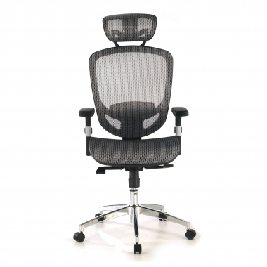 cadeira de escritorio cinza flex malha mesh bracos moveis apoio lombar apoio de cabeca 3