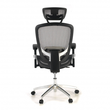 cadeira de escritorio cinza flex malha mesh bracos moveis apoio lombar apoio de cabeca 6