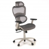 Cadeira branca ergonómica Ergocity, almofada lombar, apoios de braços 3D
