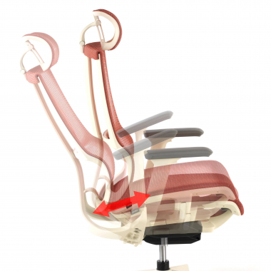cadeira ergonomica branco vermelho estrutura branca malha mesh bracos regulaveis 3d apoio lombar duplo apoio de cabeca 8