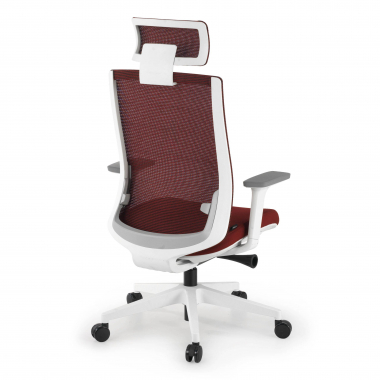 cadeira de escritorio branco vermelho boston malha mesh bracos regulaveis 3d apoio de cabeca 8