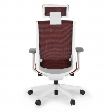 cadeira de escritorio branco vermelho boston malha mesh bracos regulaveis 3d apoio de cabeca 7