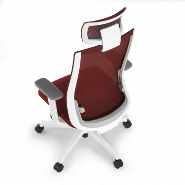 cadeira de escritorio branco vermelho boston malha mesh bracos regulaveis 3d apoio de cabeca 9