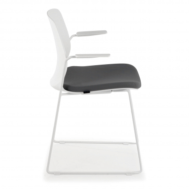 cadeira sala de espera branco cinzento cadeira com bracos tecido bracos fixos 3