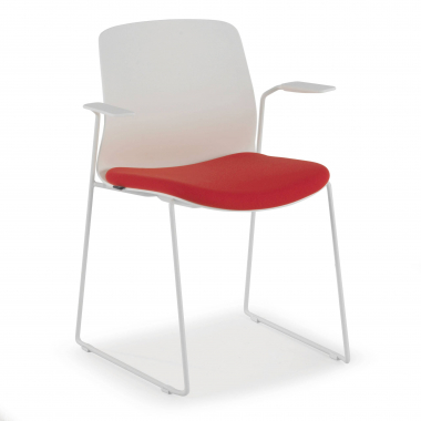 cadeira sala de espera branco vermelho cadeira com bracos tecido bracos fixos 1