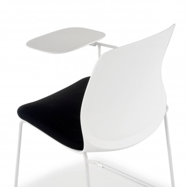 cadeira com palmatoria branco preto cadeira com mesa de escrita tecido sem bracos 9