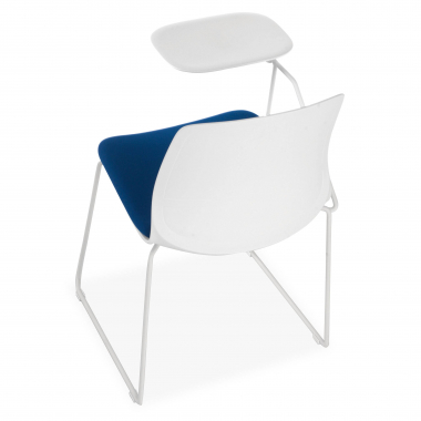 cadeira com palmatoria branco azul cadeira com mesa de escrita tecido sem bracos 9