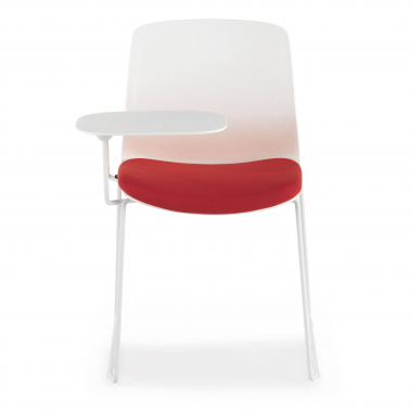 cadeira com palmatoria branco vermelho cadeira com mesa de escrita tecido sem bracos 3