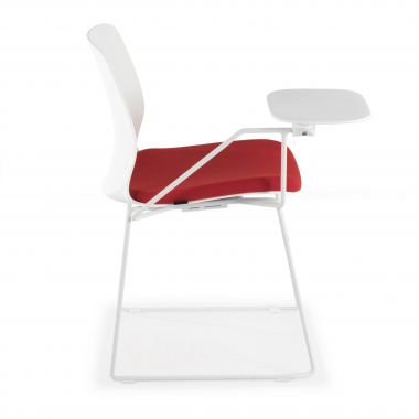 cadeira com palmatoria branco vermelho cadeira com mesa de escrita tecido sem bracos 4
