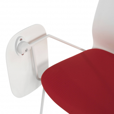 cadeira com palmatoria branco vermelho cadeira com mesa de escrita tecido sem bracos 7