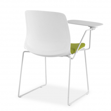 cadeira com palmatoria branco verde cadeira com mesa de escrita tecido sem bracos 6