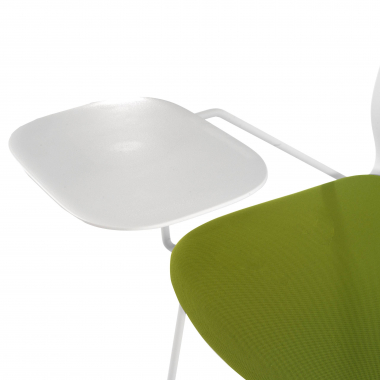 cadeira com palmatoria branco verde cadeira com mesa de escrita tecido sem bracos 5