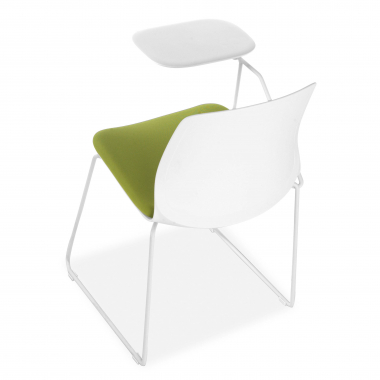 cadeira com palmatoria branco verde cadeira com mesa de escrita tecido sem bracos 8