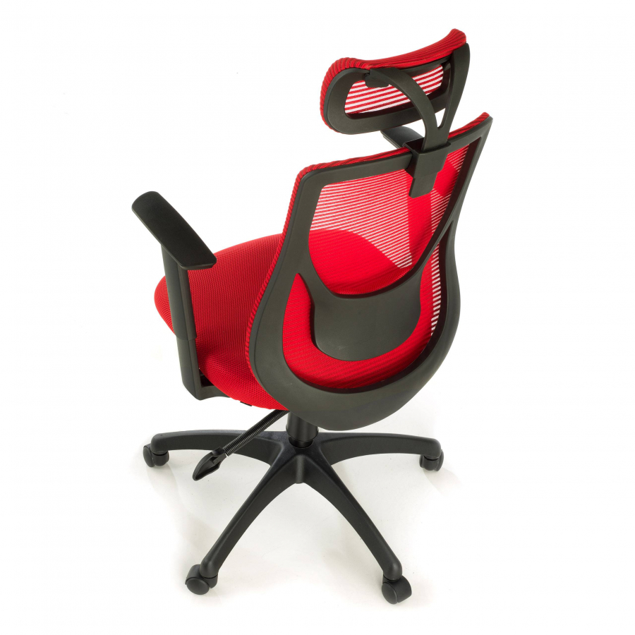 Cadeira de Secretaria Lake, braços ajustáveis, apoio de cabeça, rede