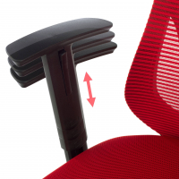 Cadeira de Secretaria Lake, braços ajustáveis, apoio de cabeça, rede