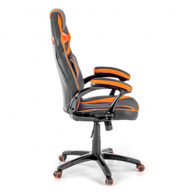 cadeira gaming laranja ecopiel pele sintetica bracos fixos 7