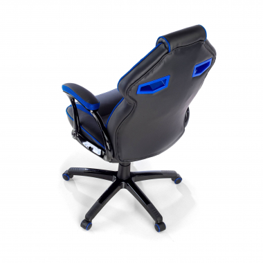 cadeira gaming azul ecopiel pele sintetica bracos fixos 6