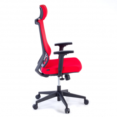 cadeira de escritorio vermelho com apoio de cabeca malha mesh bracos regulaveis 1d apoio lombar apoio de cabeca 4