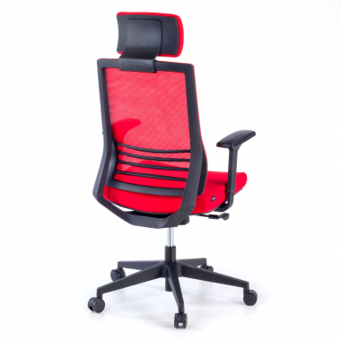 cadeira de escritorio vermelho com apoio de cabeca malha mesh bracos regulaveis 1d apoio lombar apoio de cabeca 7