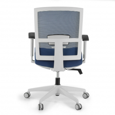cadeira ergonomica branco azul estrutura branca malha mesh bracos regulaveis 1d apoio lombar 6
