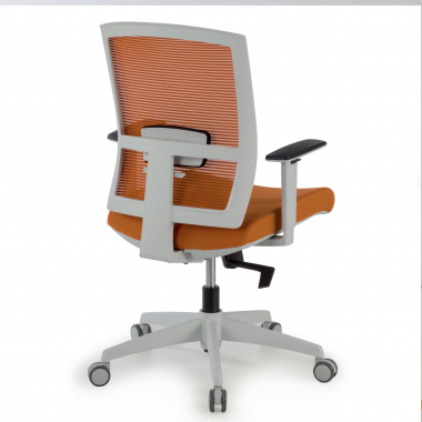 cadeira ergonomica branco laranja estrutura branca malha mesh bracos regulaveis 1d apoio lombar 8