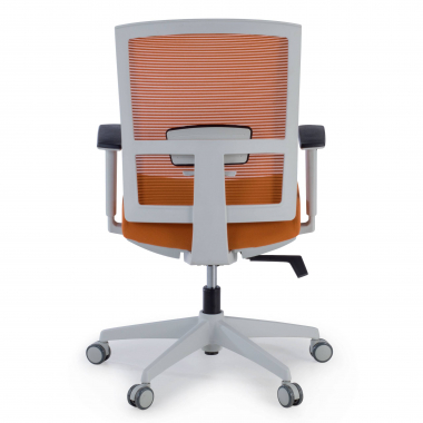 cadeira ergonomica branco laranja estrutura branca malha mesh bracos regulaveis 1d apoio lombar 6