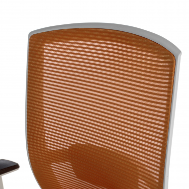 cadeira ergonomica branco laranja estrutura branca malha mesh bracos regulaveis 1d apoio lombar 7
