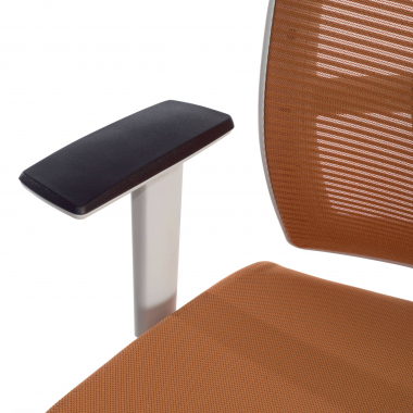 cadeira ergonomica branco laranja estrutura branca malha mesh bracos regulaveis 1d apoio lombar 5