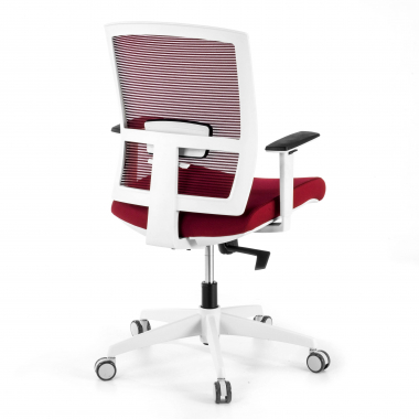 cadeira ergonomica branco vermelho estrutura branca malha mesh bracos regulaveis 1d apoio lombar 7