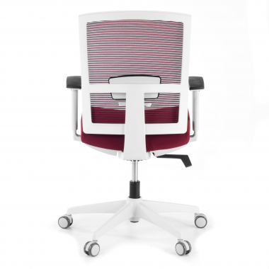 cadeira ergonomica branco vermelho estrutura branca malha mesh bracos regulaveis 1d apoio lombar 6