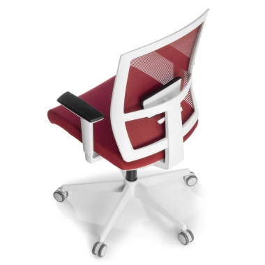 cadeira ergonomica branco vermelho estrutura branca malha mesh bracos regulaveis 1d apoio lombar 8