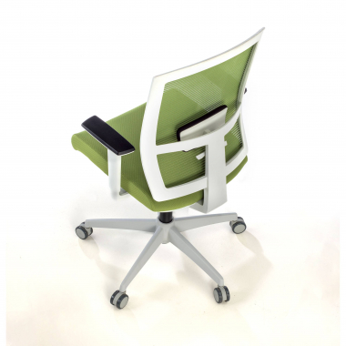 cadeira ergonomica branco verde estrutura branca malha mesh bracos regulaveis 1d apoio lombar 9