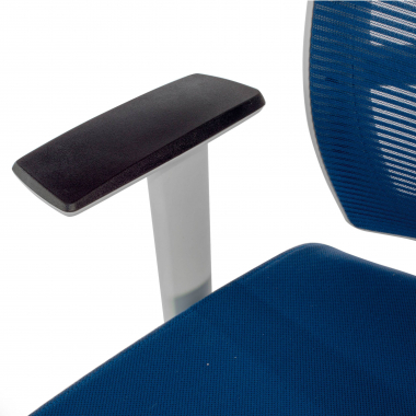 cadeira ergonomica branco azul estrutura branca reposacabecas malha mesh bracos regulaveis 1d apoio lombar apoio de cabeca 7
