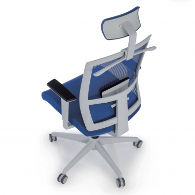 cadeira ergonomica branco azul estrutura branca reposacabecas malha mesh bracos regulaveis 1d apoio lombar apoio de cabeca 9
