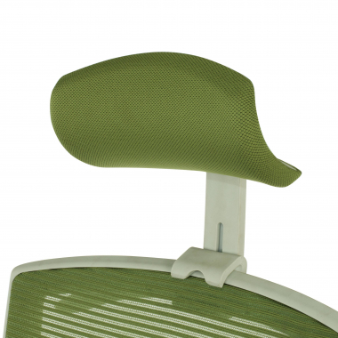 cadeira ergonomica branco verde estrutura branca reposacabecas malha mesh bracos regulaveis 1d apoio lombar apoio de cabeca 7