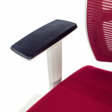 cadeira ergonomica branco vermelho estrutura branca reposacabecas malha mesh bracos regulaveis 1d apoio lombar apoio de cabeca 5