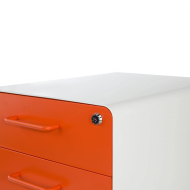 bloco de gavetas branco laranja zole 5