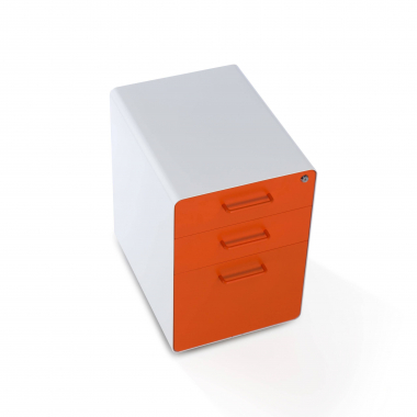bloco de gavetas branco laranja zole 9