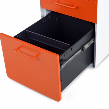 bloco de gavetas branco laranja zole 6