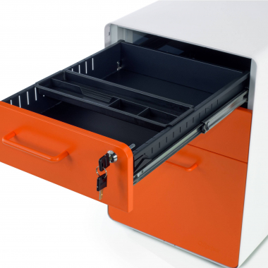 bloco de gavetas branco laranja zole 8
