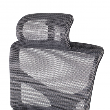 cadeira ergonomica cinza next1 com reposacabecas malha mesh bracos regulaveis 4d apoio lombar apoio de cabeca 6