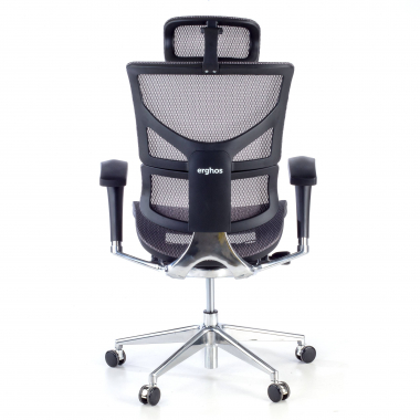 cadeira ergonomica cinza next2 com apoio de cabeca malha mesh bracos regulaveis 4d apoio lombar apoio de cabeca 7
