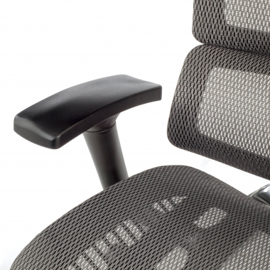 cadeira ergonomica cinza next2 com apoio de cabeca malha mesh bracos regulaveis 4d apoio lombar apoio de cabeca 6