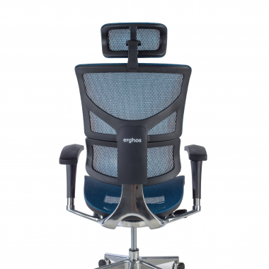 cadeira ergonomica azul next2 com apoio de cabeca malha mesh bracos regulaveis 4d apoio lombar apoio de cabeca 6