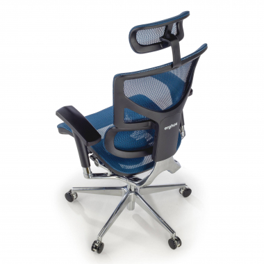cadeira ergonomica azul next2 com apoio de cabeca malha mesh bracos regulaveis 4d apoio lombar apoio de cabeca 9