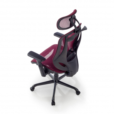 cadeira ergonomica vermelho locktech malha mesh bracos regulaveis 1d apoio lombar apoio de cabeca 11