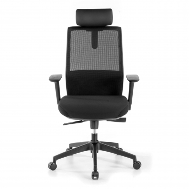 cadeira de escritorio preto rede com apoio de cabeca malha mesh bracos regulaveis 3d apoio de cabeca 4